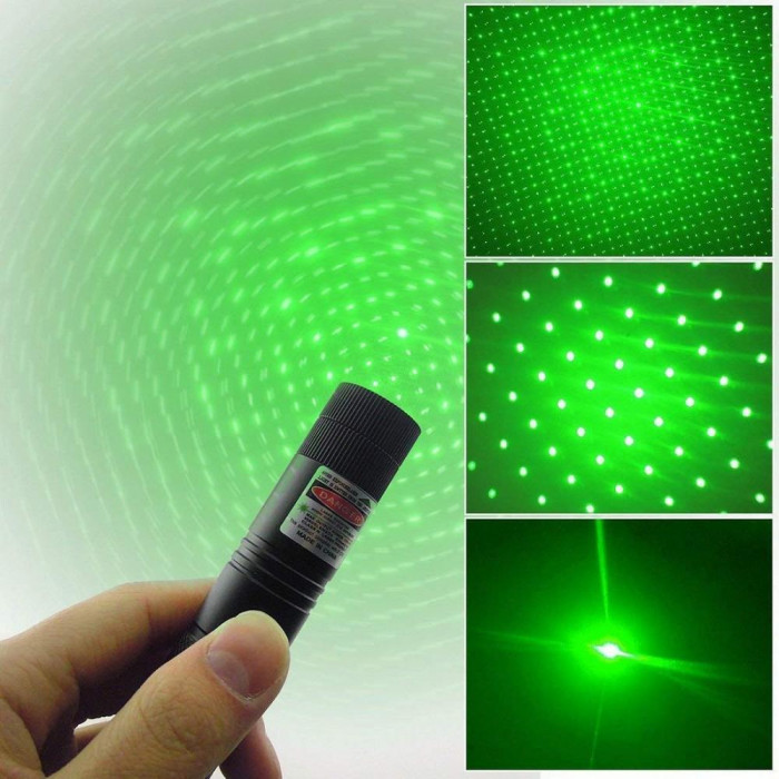 Puntero Laser Verde + Pila Cargador Y Efecto Prende Fosforo